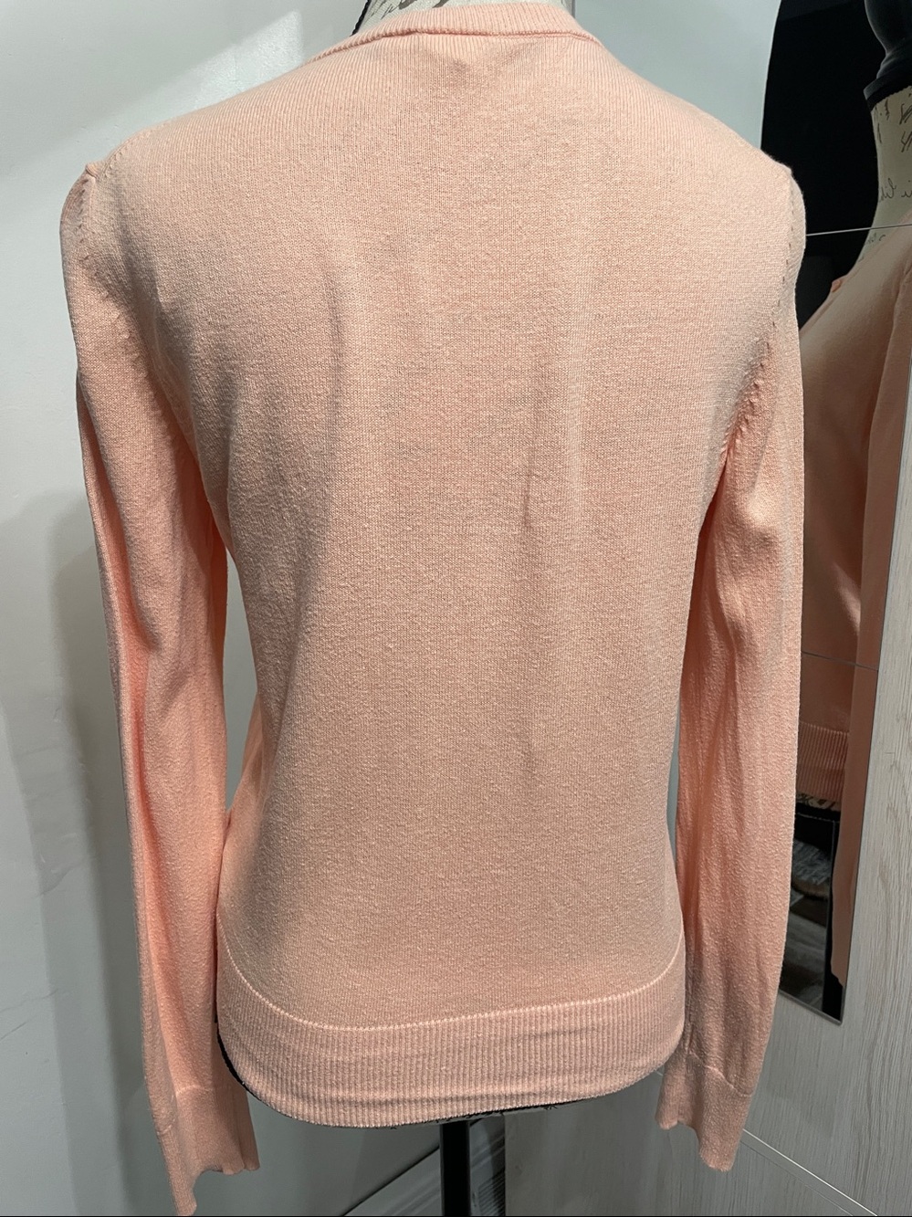 GAP Peach Button-Up Crewneck Cardigan - Picture 3 of 7